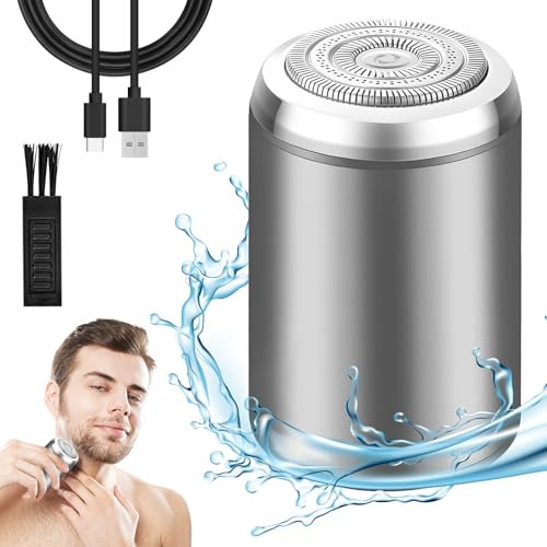 Portable Electric Shaver, Mini Electric Shaver, Rasoio Elettrico Corpo Uomo, Elettrico da Viaggio per Uomini Rasoio Umido e Asciutto per Casa, Ufficio, Affari, Viaggi (D)
