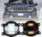 NSLUMO LED-Nebelscheinwerfer DRL Tagfahrlicht für Jeep Compass Renegade Cherokee KL Frontstoßstange Nebelscheinwerfer Reflektoren Montage Blinker DLR-Lauflicht 2 Stück klare Linse