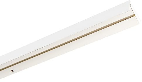 Garesa Gardinenschiene 1-läufig, Weiß I Vorhangschiene aus Kunststoff inkl. Gleiter I Vorgebohrt zur Deckenmontage I Mit Blende Farbe Weiß I 200cm