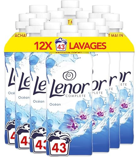 Lenor Adoucissant COMPLETE 43 Lavages, Envolée d'Air, Offre une Fraîcheur Longue Durée et Protège contre les Odeurs Pendant 24 Heures