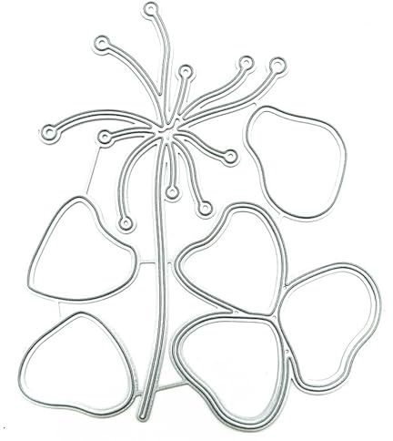 Lotus Leaf Cutting Metal Mold, Punching and Embossing Template, DIY Scrapbook Album Decoration, Holiday Card Production Process (Silver)