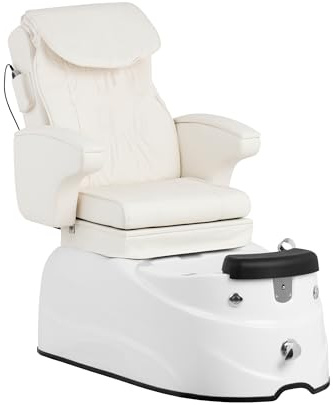 Physa Phy_PSC_01 - Silla Eléctrica con Bandeja para pies, 105 W, 150 kg, Color Blanco, Masaje de Espalda, Silla Cosmética, para Pedicura