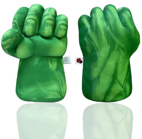 Lustig Boxhandschuhe,Cosplay Handschuhe mit Eingebautem Griff Plüsch Spielzeug für Jungen Mädchen,Cosplay Kostüm Handschuhe 28cm für Halloween Karneval Theater Verkleidung - 1 Paar Grün