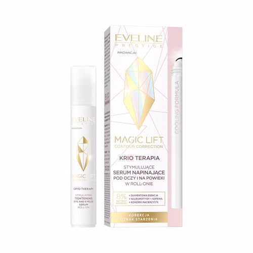 Eveline Cosmetics Magic Lift Augen- & Lidserum mit Diamant-Essenz und Koffein - Sofortige Straffung & Glättung Roll-On 30ml