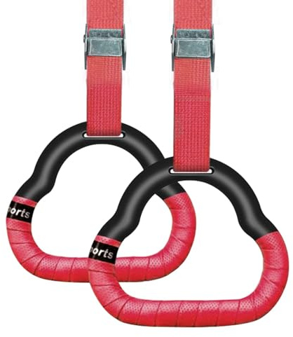 YGCQFH Gymnastics Rings for Kids, with Adjustable Straps, Durable Non-Slip Design, Gym Rings, Pull-Up Bar for Kids, Ideal for Indoor/Outdoor Fitness Equipment, Load capacity 120KG