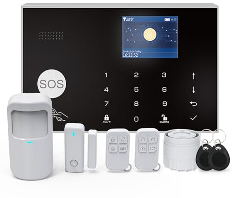 Système D'Alarme pour la Sécurité Domestique, Système de Sécurité Domestique Intelligent Tuya, Système d'Alarme Domestique Sans Frais Mensuels, pour la Sécurité des Enfants et des Animaux Domestiques,