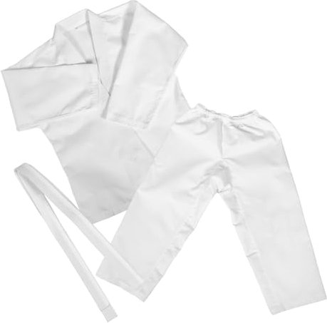 OUNONA Karateanzuguniform Für Erwachsene Und Junge Mädchen Strapazierfähige Kampfsportbekleidung Mit Gürtel Weiß Für Karate Und Taekwondo-Training