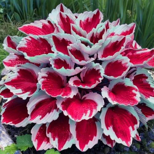 Roadoor 200 Stück Hosta Samen Für Landschaftsgestaltung Hohe Keimung Seltene Sorten Hosta Samen Wartungsarme Mehrjährige Blattpflanzensamen Für Schatgärten Balkone Hofe Rojo