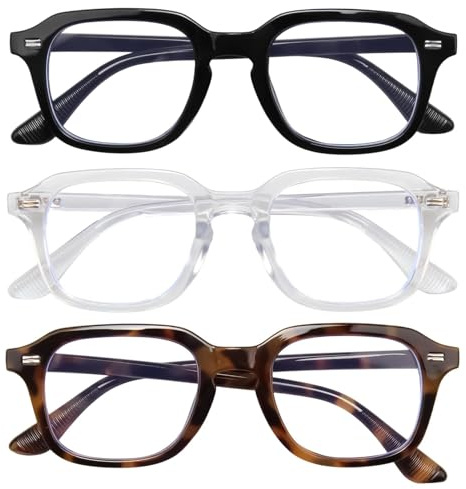 AETPI 3PCS Blue Light Blocking Glasses for Women Fashion Computer Screen Gaming Eyeglasses Non-Prescription Lens Anti Headache Eyestrain UV Glare Glasses for Girl Teenagers Female Lady