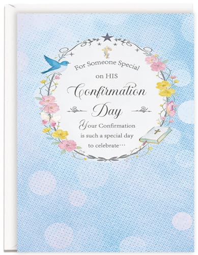 YiKaLus Religious Confirmation Card for Boys, Celebration Confirmation Gifts for Son, Grandson, Godson, Nephew