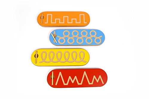 edu fun 21030 Montessori Schreibübungsbrett Schönschreibübung Pinzettengriff und Stiftführung üben Vorbereitung zur Schreibbewegung Schreibübung ab 2 Jahren Förderung der Handmotorik