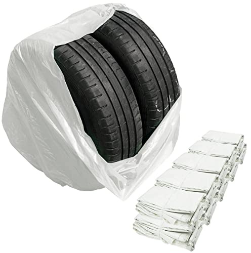 Stix Automotive Equipment Bolsas para neumáticos - 200 Unidades - 100x100cm - Bolsas de LDPE - Blanco