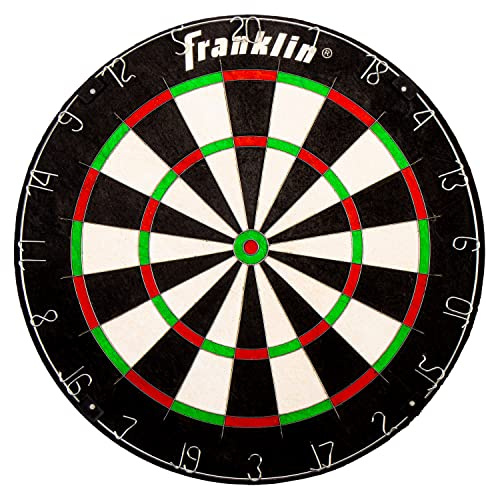 Franklin Sports Professional Grade A Staple Free Dartboard - Regulation Size Dartboard - 18 Inch Bristle Dartboard - Self Healing