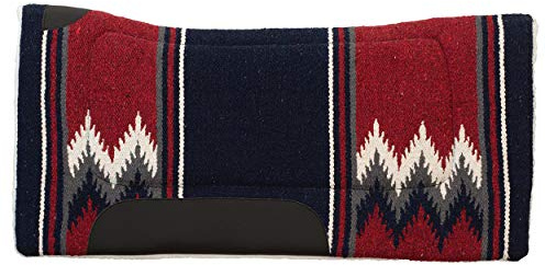 Weaver Equine 32 x 32 Contoured Acrylic Horse Saddle Pad, Shock Absorbing Western Saddle Pad for Protection, Durable Equine Supplies, ‎Burgundy/Navy