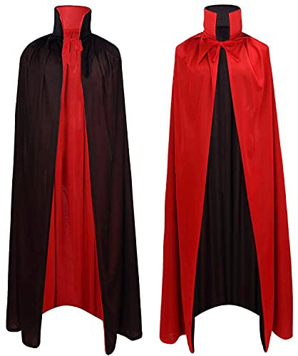 A-SZCXTOP Umhang für Halloween, Vampir, Unisex, wendbar, Stehkragen, Vampir-Hexe, Cape für Weihnachten,Cosplay Party, Kostüme-Mäntel, Erwachsene oder Kinder, 90 cm