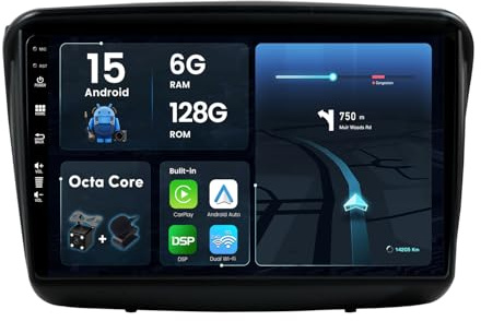 BXLIYER - 6G+128G - Android 15 IPS Autoradio Pour Mitsubishi Pajero Sport 2 L200 (2008-2016) - Sans fil Carplay + Android Auto - Caméra + MIC - 2 Din 9 Pouce - DSP Dab Volant WLAN 360-Caméra Fast-boot
