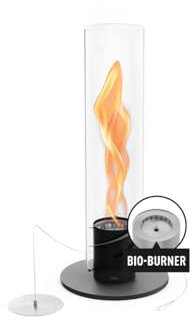 höfats - Spin 900 Schwarz NEUES Modell mit verlängerter Brenndauer Dank innovativer Brenntechnologie - flüssig Bioethanolkamin, Edelstahl Tischfeuer, wärmender Tischkamin für Indoor und Outdoor