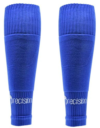 Precision Training Pro - Calcetines deportivos sin pies para adultos, ajuste elástico, soporte de compresión para fútbol, rugby y hockey, color azul real, azul cobalto, 7-12