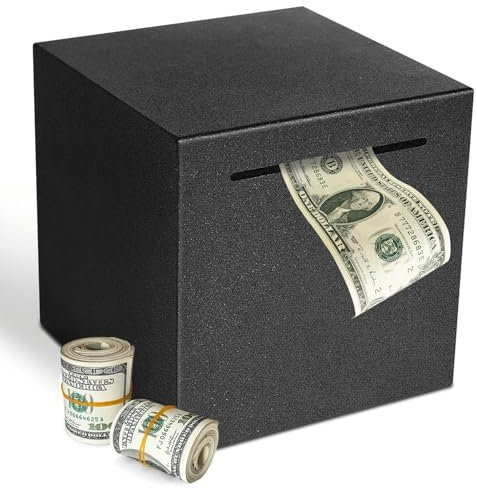 Piggy Bank for Adults, Must Break to Open Piggy Bank, Metal Money Box Coin Jar for Boys Girls, Frosted Money Saving Box Modern Cash Savings Bank (12CM Black)