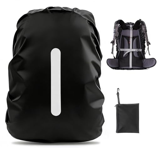 PINEPAN Housse de pluie pour sac à dos avec 2 housses de protection contre la pluie antidérapantes et imperméables - Réflecteur - Avec housse de pluie pour camping, randonnée, sac à dos avec sac de