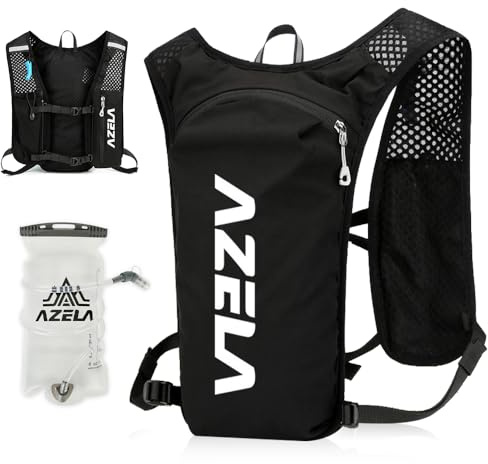 Aoreun Chaleco Hidratacion Trail Running, Mochila de Hidratación con Bolsa de Agua de 1.5L, Ligero Running Vest, Mochila Ajustable, Mochila de Correr para Maratón, Ciclismo, Senderismo, Hombre y Mujer