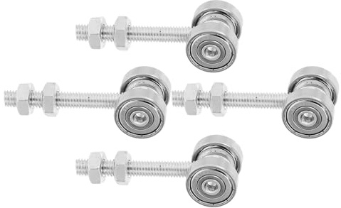 ARTIBETTER Roulettes Porte Coulissante Double Roulement 4 Pièces, Chariot Acier C30 Diamètre 24 MM, Poulies de Montage pour Portes Simples et Serrage