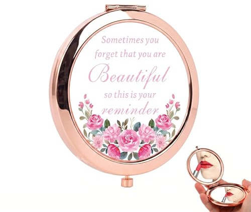 MYZWEL Specchietto Portatile per Trucco,Regalo Ragazza, Specchio Compatto da Borsa Elegante, Regali per Compleanno Ragazza, Idea Regalo Laurea e Compleanno Mamma Figlia