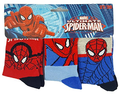 Spiderman Socken, Strümpfe 3er Pack Gr. 27/30 Pack 1