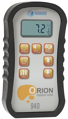 Orion® 940 Pinless Wood Moisture Meter by Wagner Meters I Accurate, Non-Damaging, Dual Depth Lumber Moisture Measurement, Data Collection & Storage, On-site Calibration (Standard Calibrator)