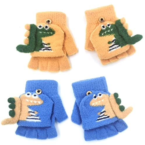 YeahBoom Guanti per bambini,Senza Dita Mezzo Guanti,Guanti elasticizzati unisex,Guanti caldi toddler,Guanti Invernali Mezze Dita,Per Bambini Guanti Lavorati,Guanti Magici Caldi Invernali
