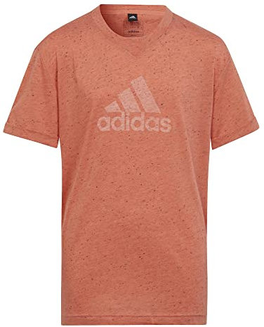 adidas Mädchen T-Shirt (Short Sleeve) G Fi Bl T, Coral Fusion Mel./White, IC0110, 164