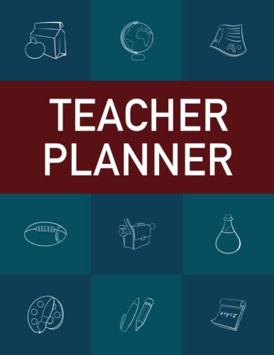 Teacher Planner: Simple Lesson Planner with Monthly Calendar & Weekly Planning (Undated, 7 Periods/Subjects, Days Horizontally Across the Top). For Elementary, Middle and High School