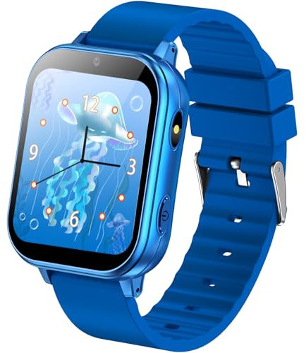 PTHTECHUS Smartwatch Kinder mit 22 Spiele, Kinder Smartwatch mit HD Touchscreen Kamera MP3-Player Schrittzähler Hörbuch Wecker, Smart Watch Kinderuhr Geschenke für Mädchen Junge 4-12