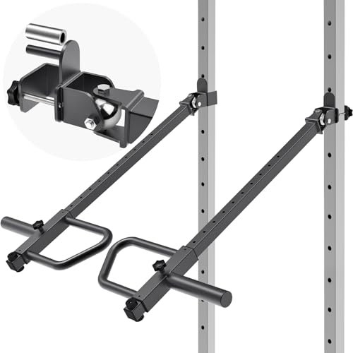 Kipika Verstellbare Hebelarme für Power Rack – Jammer Arms Aufsätze für 5,1 x 5,1 cm große Racks mit 2,5 cm Löchern – kompatibel mit 5,1 cm Olympischen Platten – verstellbare Höhe und Winkel-1Paar
