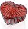 H&D Hyaline&Dora Crystal Glass Heart-Shaped Jewelry Box, Women's Covered Earrings Necklace Chest Trinket Storage, Glass Storage Jar Gift Box for Women and Girls (Burgundy)