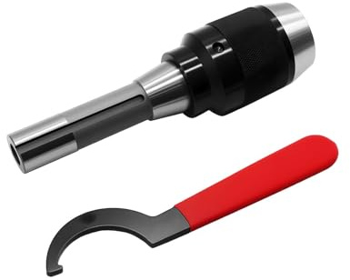 Jecoupoon 1/8-5/8 Special Heavy Duty Keyless Drill Chuck with Integrated Shank, R8 Shank, Titanium Jaws (5/8 R8 Shank)