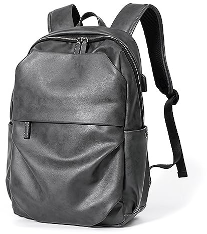 XINYASEE Herrryggsäck Reseryggsäck USB Laptopväska 14 tums datorryggsäck Arbetsryggsäck PU-läder Flygplansryggsäck Businessväska Skolryggsäck Studentväska
