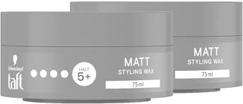 Schwarzkopf TAFT Styling Wax Matt (2x 75 ml), Haarwax für mattes Finish mit langanhaltendem Halt, schonend für Haar und Kopfhaut, veganes, Haarstyling-Wax