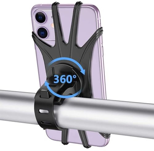 MONLUKY Handyhalterung Fahrrad Lenker, Handyhalterung Motorrad Handy Halterung Fahrradlenker für iPhone Samsung Smartphones 4-6,5 Zoll 360° Drehbar Einstellbar Universal Silikon Fahrradhalter