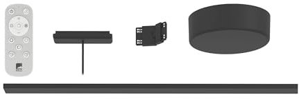 EGLO Track Plus Modular Low-Voltage Black Rail Lighting System WBS – Customisable Track (Straight, L, T, U Shapes) with Wall & Ceiling Mounting, Remote Control Included
