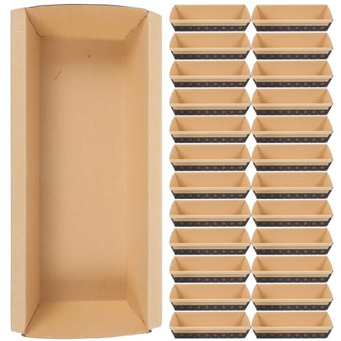 Hemobllo Lot de 25 Moules à Pain Bateau 21,5x10x5 cm Antiadhésifs Résistants à la Chaleur pour Cuisson Uniforme de Pains & Toasts Maison, Réceptions & Fêtes