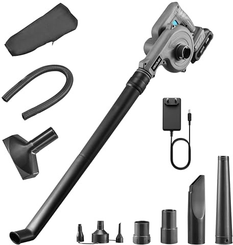 Cecotec Soplador de Hojas a Batería 21V Airforce 2120 FreeMove. Velocidad hasta 200km/h, Ligero, Incluye Dos Tubos Intercambiables para Alcance Largo o Corto, Dos Boquillas y Bolsa