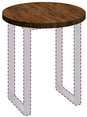 vidaXL Tischplatte Dunkelbraun Ø 70 x 4 cm Massivholz Eiche, Moderner runder Eichen-Tischplatte, wendbares Design, stylische Essfläche, praktisches Möbel für Wohnzimmer