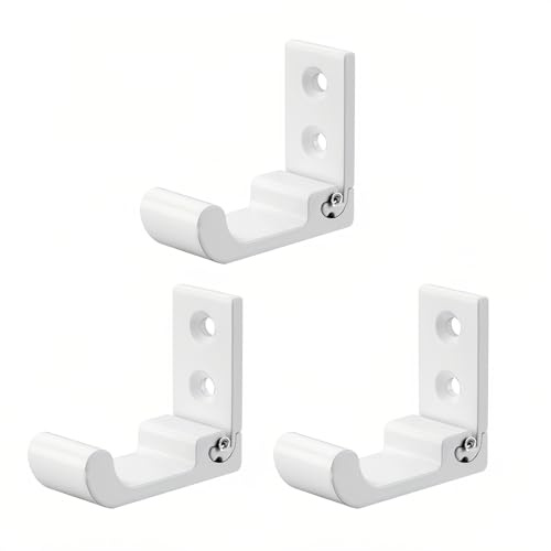 Ganci Appendiabiti Pieghevoli, Gancio Montato A Parete per Bagno Cucina Camera da Letto Ufficio, Appendini da Muro, Appendiabiti da Parete, 3 Pezzi(White,5cm/1.96in)