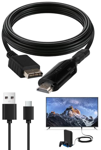 Elecora PS1/PS2 till HDM-adapter, 1M HDM-kabel för PS1/PS2 Ljudvideokabel Konsolkonverterare Anslutningsadapter