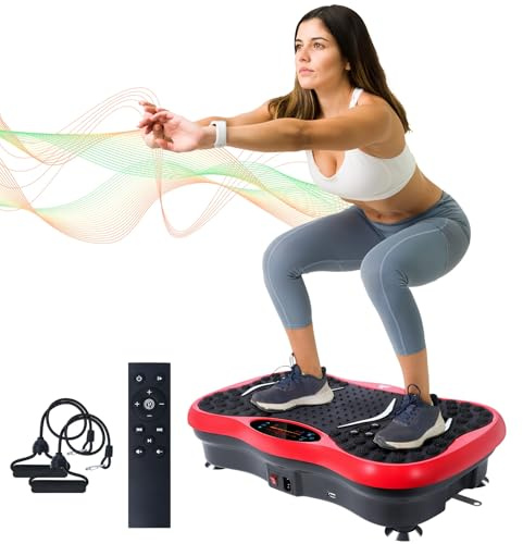 Movpeak Vibration Plate Exercise Machine, Full Body Vibration Platform for Lymphatic Drainage, 99 Speed Levels, 5 Workout Modes & Resistance Bands, Home Gym Equipment for Shaping, Toning & Weight Loss