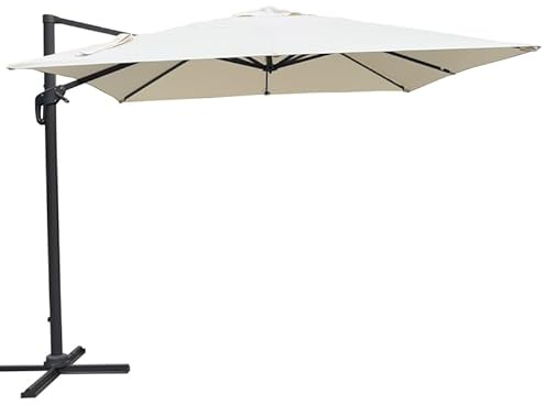Gruppo Maruccia - Ombrellone da Giardino 3x4 Metri - Palo Laterale in Alluminio, Telo Idrorepellente -Ruotabile e Inclinabile - Per Piscina, Bar, Ristoranti (Antracite)