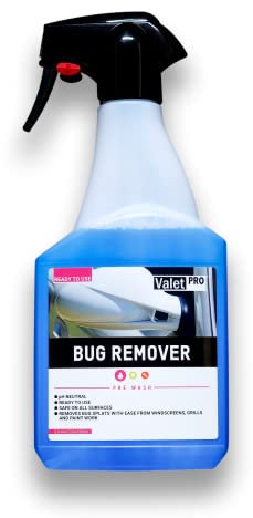 ValetPRO Insektenentferner - Bug Remover 0,5 Liter - pH Neutral, Gebrauchsfertig, sicher auf Allen Oberflächen, Leichtes Entfernen von Insekten auf Windschutzscheibe Kühlergrill und Lack