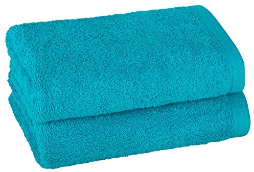 PremiumShop321 2er Set Duschtuch 70x140 cm - 500g/m² ohne Bordüre-türkis