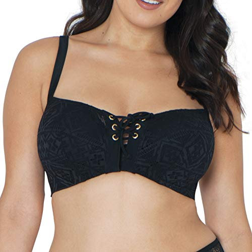 Curvy Kate Women's Rush Bikini Top, Black (Black/Black), NA (Size: 34E)